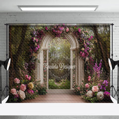 Lofaris Luxury White Arch Floral Garden Wedding Backdrop