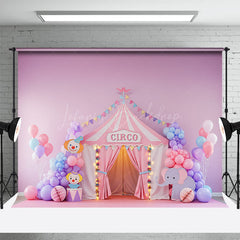 Lofaris Macaron Color Scheme Cute Circus Cake Smash Backdrop