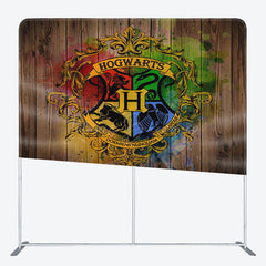 Lofaris Magic Academy Wood Retro Square Tension Backdrop