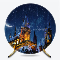 Lofaris Magic Castle Round Backdrop Wizard School Starry Night Photography Background