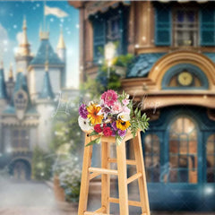 Lofaris Magic Castle Town Backdrop Vintage Street Shop Facade Photography Background Fairytale Kingdom Photo Booth Prop