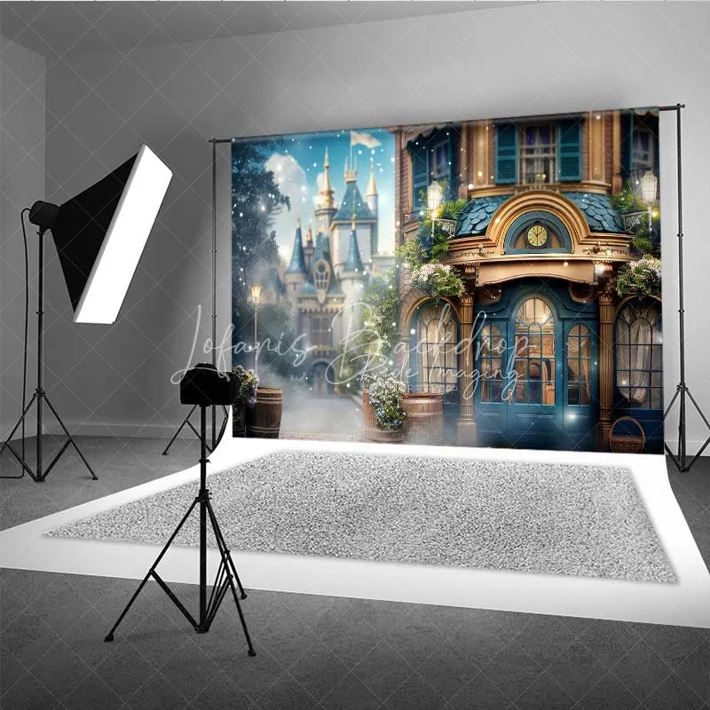 Lofaris Magic Castle Town Backdrop Vintage Street Shop Facade Photography Background Fairytale Kingdom Photo Booth Prop