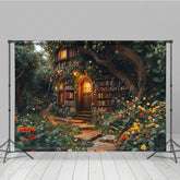 Lofaris Magic Forest Book Cabine Spring Photography Backdrop