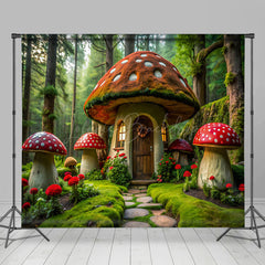 Lofaris Magic Forest Mushroom Spring Photo Room Set Backdrop
