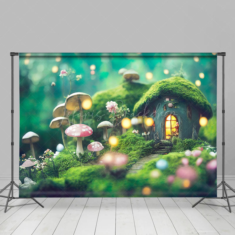 Lofaris Magic Forest Mushroom Spring Photo Room Set Backdrop