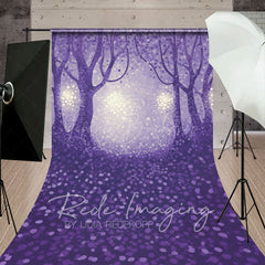 Lofaris Magical Abstract Purple Forest Sweep Photo Backdrop
