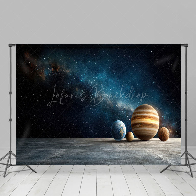Lofaris Magical Blue Starry Galaxy Science Fiction Backdrop