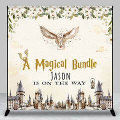 Lofaris Magical Bundle Castle Custom Name Baby Shower Backdrop