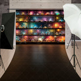 Lofaris Magical Celestial Orbs Sweep Backdrop Shelves of Galaxy and Nebula Spheres Fantasy Themed Studio Floor