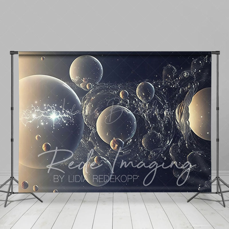 Lofaris Magical Dark Blue Galaxy Bubble Room Set Backdrop