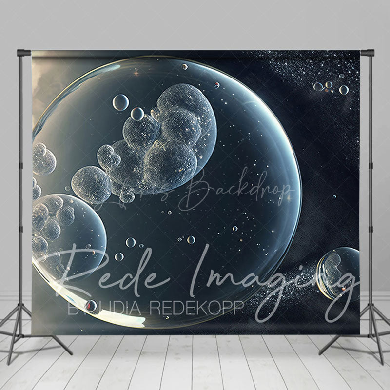 Lofaris Magical Dark Blue Galaxy Bubble Room Set Backdrop