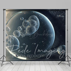 Lofaris Magical Dark Blue Galaxy Bubble Room Set Backdrop