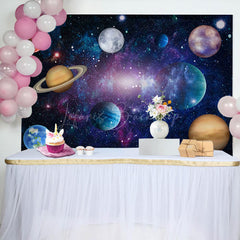 Lofaris Magical Dark Starry Galaxy Happy Birthday Backdrop