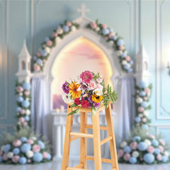 Lofaris Magical Paradise Castle Floral Wedding Backdrop