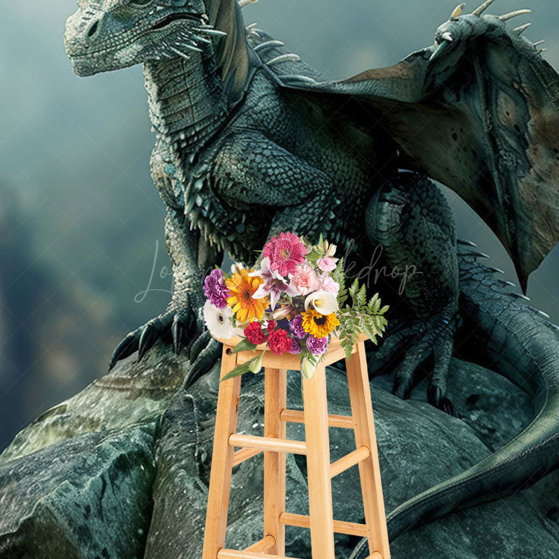 Lofaris Magical Rocky Cliff Dragon In Rest Photo Backdrop