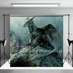 Lofaris Magical Rocky Cliff Dragon In Rest Photo Backdrop