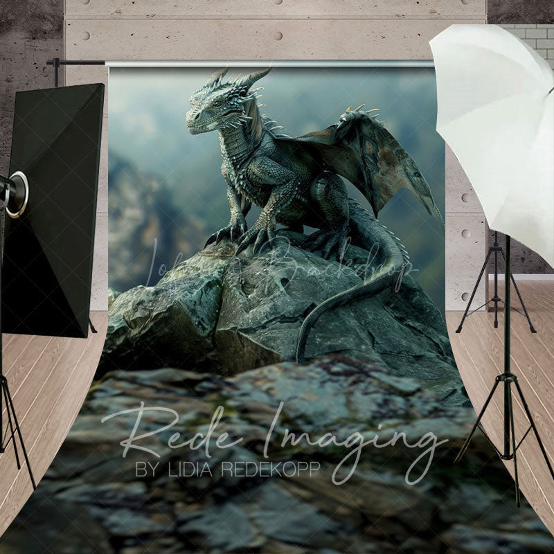 Lofaris Magical Rocky Cliff Dragon In Rest Sweep Backdrop