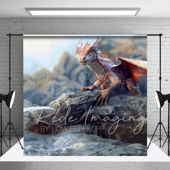 Lofaris Magical Rocky Cliff Dragon Natural Scene Backdrop