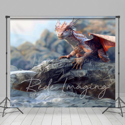 Lofaris Magical Rocky Cliff Dragon Natural Scene Backdrop