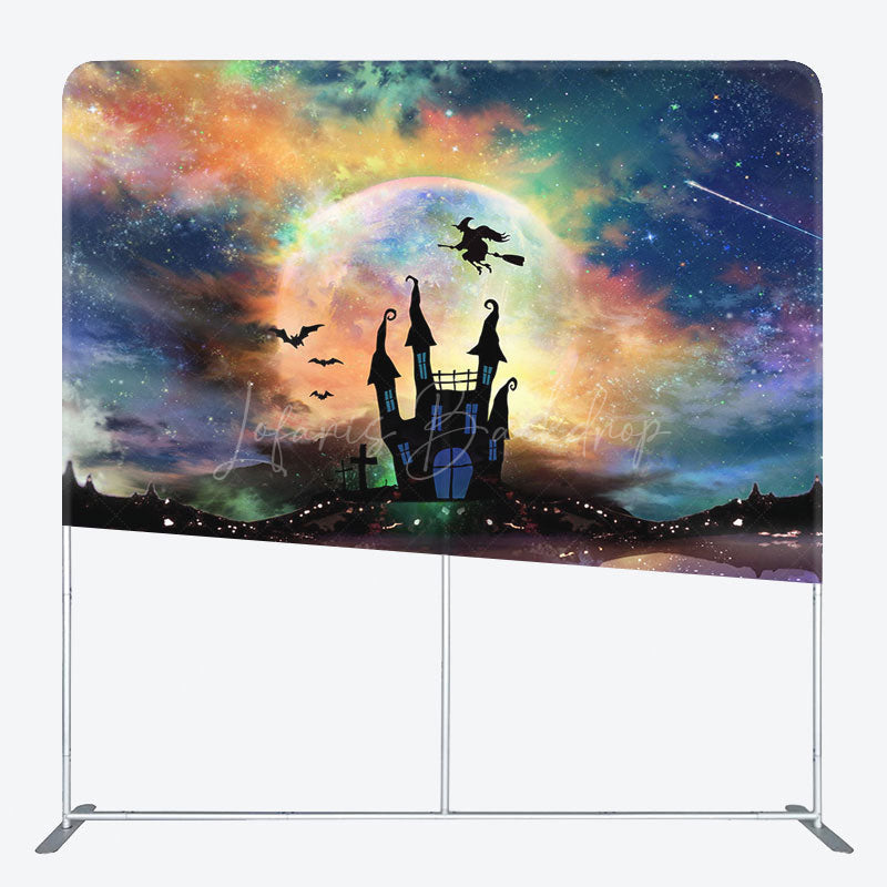 Lofaris Magical Sky Halloween Castle Square Tension Backdrop