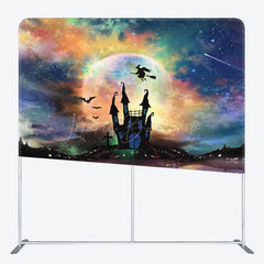 Lofaris Magical Sky Halloween Castle Square Tension Backdrop