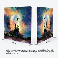 Lofaris Magical Sky Halloween Castle Square Tension Backdrop