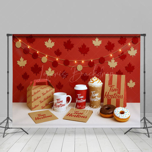 Lofaris Maple Leaves Tims Photography Cake Smash Backdrop
