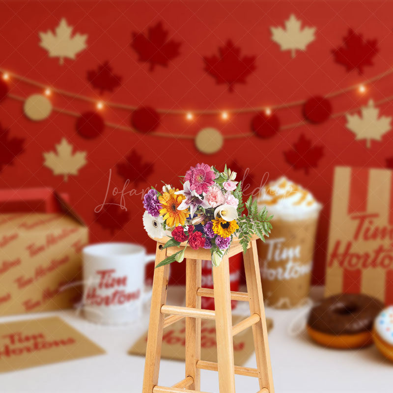 Lofaris Maple Leaves Tims Photography Cake Smash Backdrop
