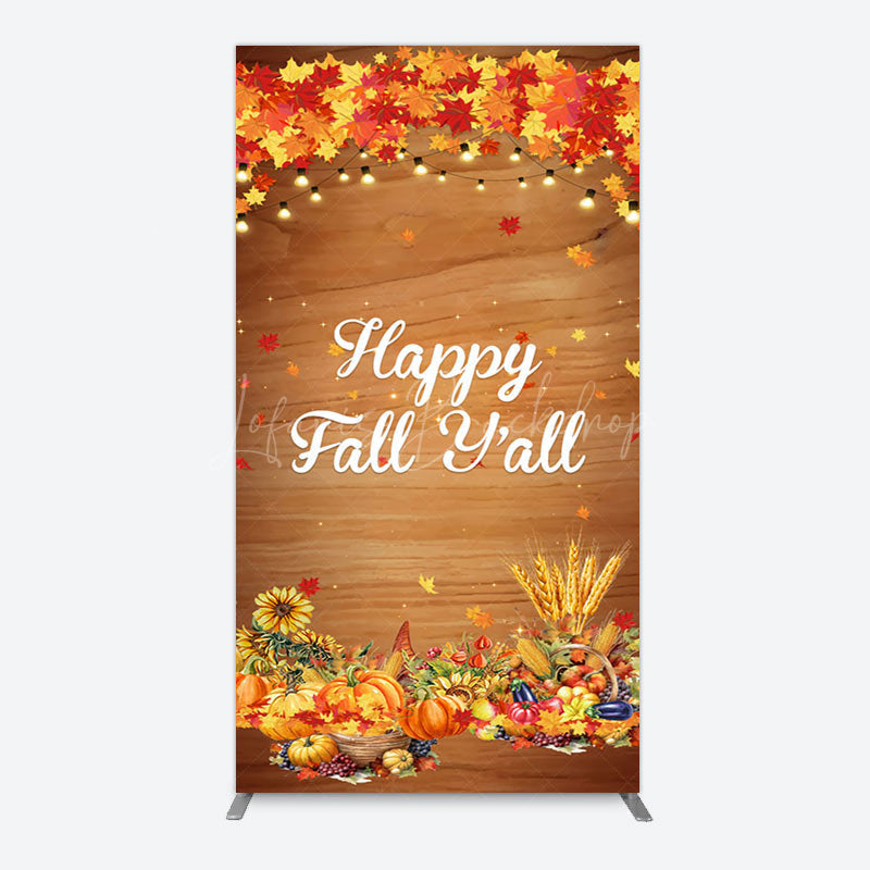 Lofaris Maple Leaves Wooden Happy Fall Yall Arch Backdrop