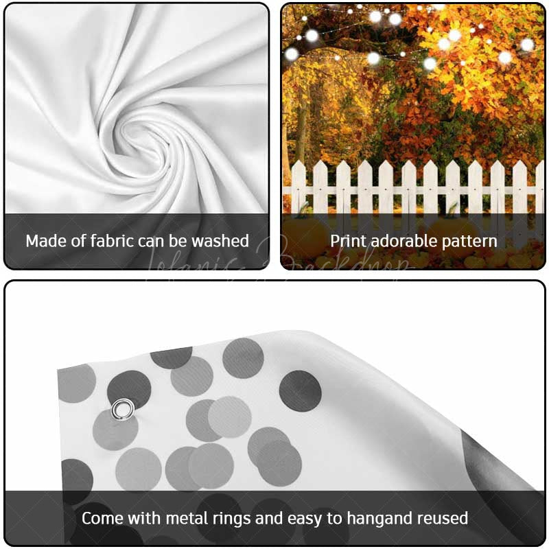 Lofaris Maple Tree Leaves Fence Pumpkin Garage Door Banner