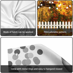 Lofaris Maple Tree Leaves Fence Pumpkin Garage Door Banner