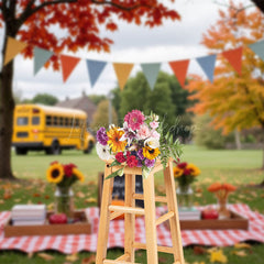 Lofaris Maple Trees Lawn Autumn Back To School Photo Backdrop