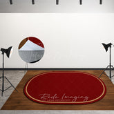 Lofaris Marroon Oval Carpet Fabric Floor Backdrop For Photo