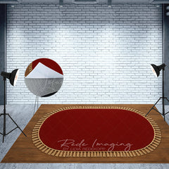 Lofaris Marroon Oval Rug Fabric Floor Backdrop For Photo