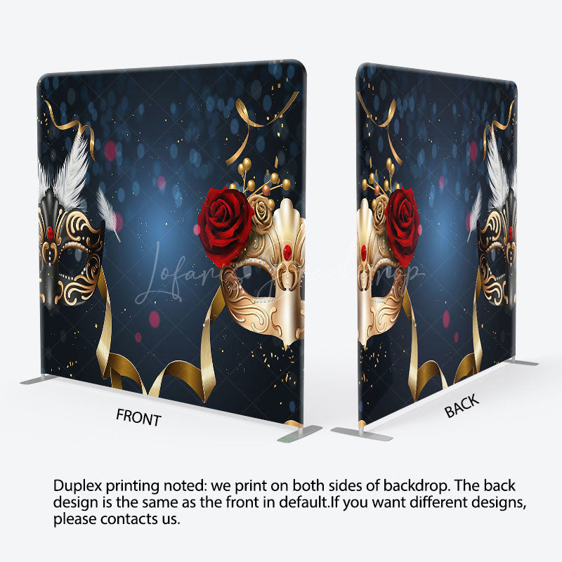 Lofaris Masquerade Dance Bokeh Color Square Tension Backdrop