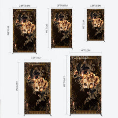 Lofaris Masquerade Mask Rectangle Backdrop Black Gold Feathers Roses Background Carnival Prom Party Cover Photography Prop