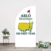Lofaris Master His First Year Boys Birthday Half Moon Arch Backdrop