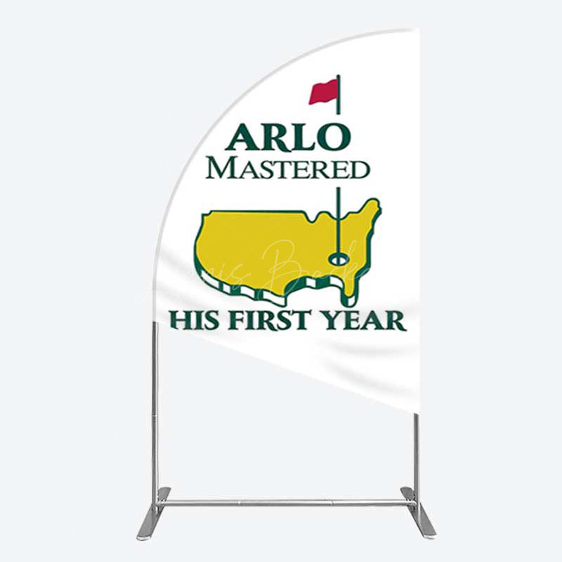 Lofaris Master His First Year Boys Birthday Half Moon Arch Backdrop