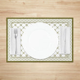 Lofaris Matcha Green White Boho Print Set Of 4 Placemats