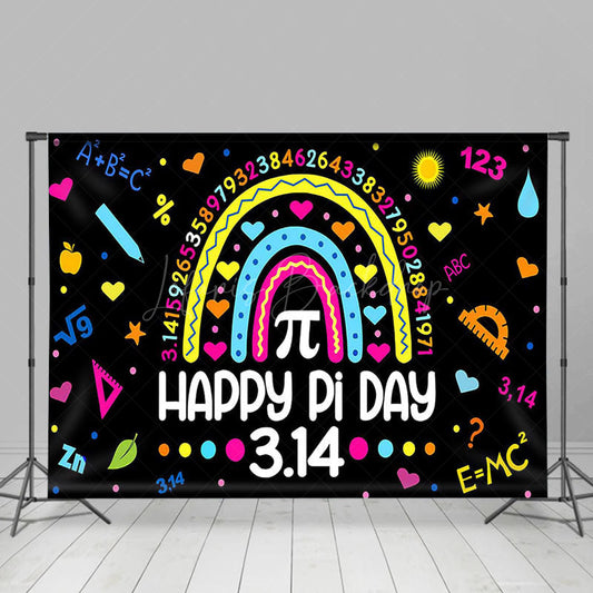 Lofaris Mathematical Formula Rainbow Happy Pi Day Backdrop