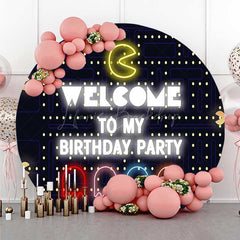 Lofaris Maze Game Retro Birthday Boy Round Backdrop