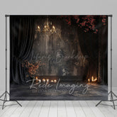 Lofaris Medieval Black Dark Room Candle Light Photo Backdrop