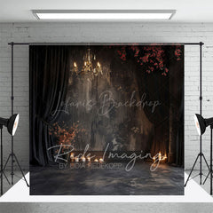 Lofaris Medieval Black Dark Room Candle Light Photo Backdrop