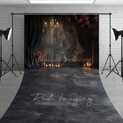Lofaris Medieval Black Dark Room Candle Light Sweep Backdrop