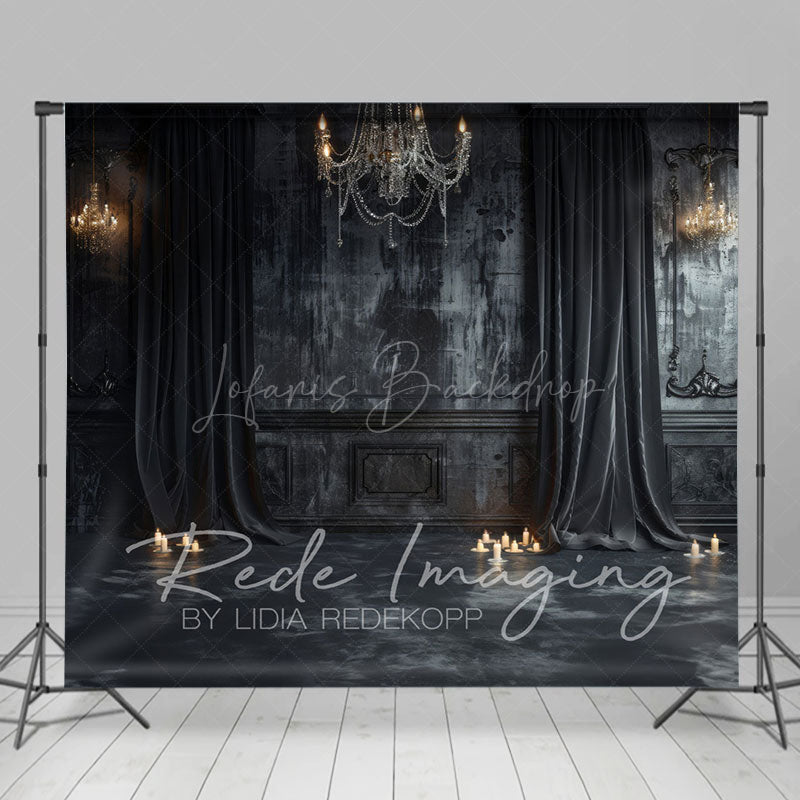 Lofaris Medieval Black Dark Room Retro Wall Photo Backdrop