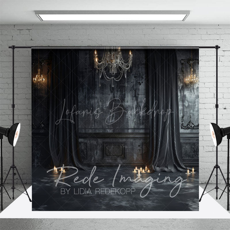 Lofaris Medieval Black Dark Room Retro Wall Photo Backdrop
