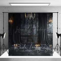 Lofaris Medieval Black Dark Room Retro Wall Photo Backdrop