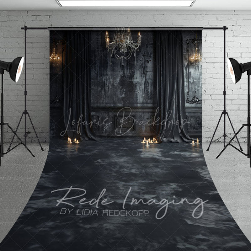 Lofaris Medieval Black Dark Room Retro Wall Sweep Backdrop