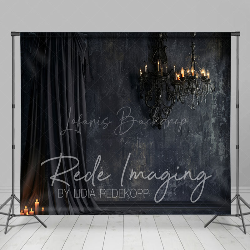 Lofaris Medieval Black Wall Candle Curtain Room Set Backdrop