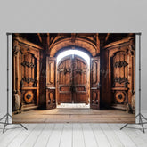 Lofaris Medieval Castle Copper Wooden Door Photo Backdrop